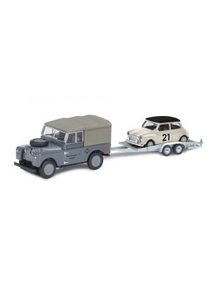 Land Rover I + aanhanger & Mini Cooper 1:87