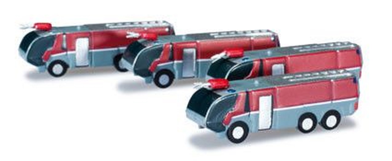 Herpa - brandweer - set met 4 crashtenders - schaal 1:500